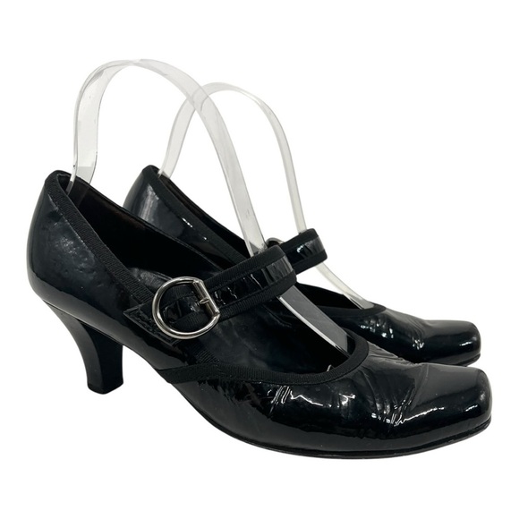 Paul Green Black Patent Leather Mary Jane Handcrafted Heels Women’s 7.5 - Picture 1 of 16